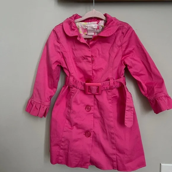 Pink trench coat for little girl